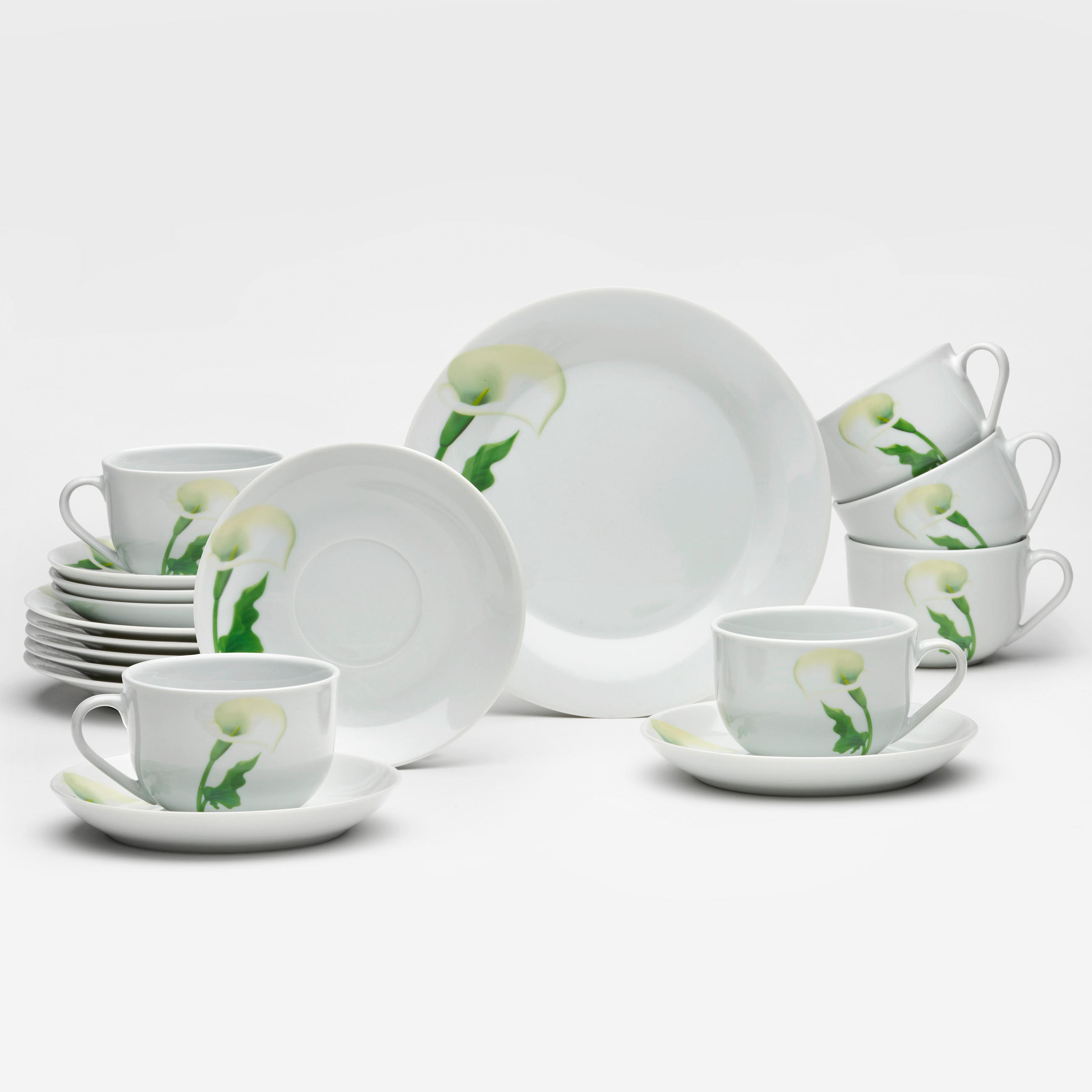 KAFFEESERVICE Calla 18-teilig  - Weiß, Basics, Keramik - Van Well