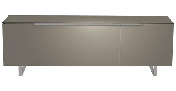 LOWBOARD Grau, Alufarben  - Alufarben/Grau, Design, Glas/Holzwerkstoff (160/51/45cm) - Moderano