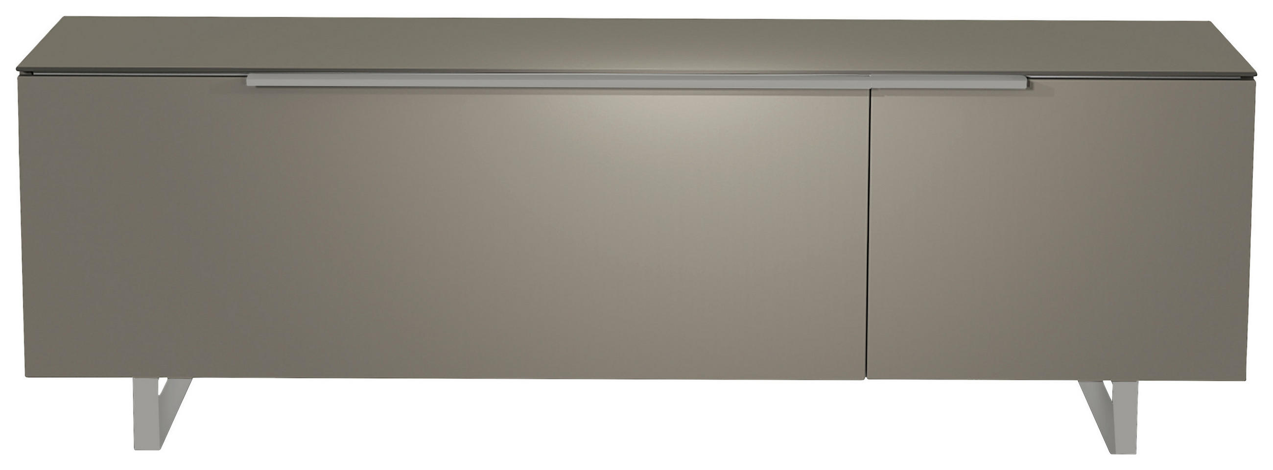 LOWBOARD  in 160/51/45 cm  - Alufarben/Grau, Design, Glas/Holzwerkstoff (160/51/45cm) - Moderano