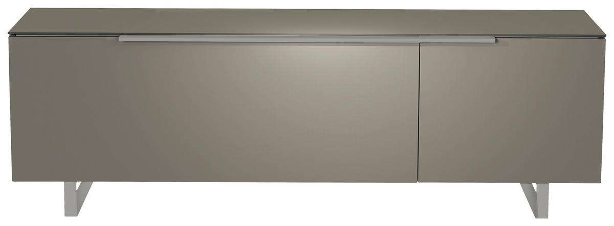 LOWBOARD  in 160/51/45 cm  - Alufarben/Grau, Design, Glas/Holzwerkstoff (160/51/45cm) - Moderano