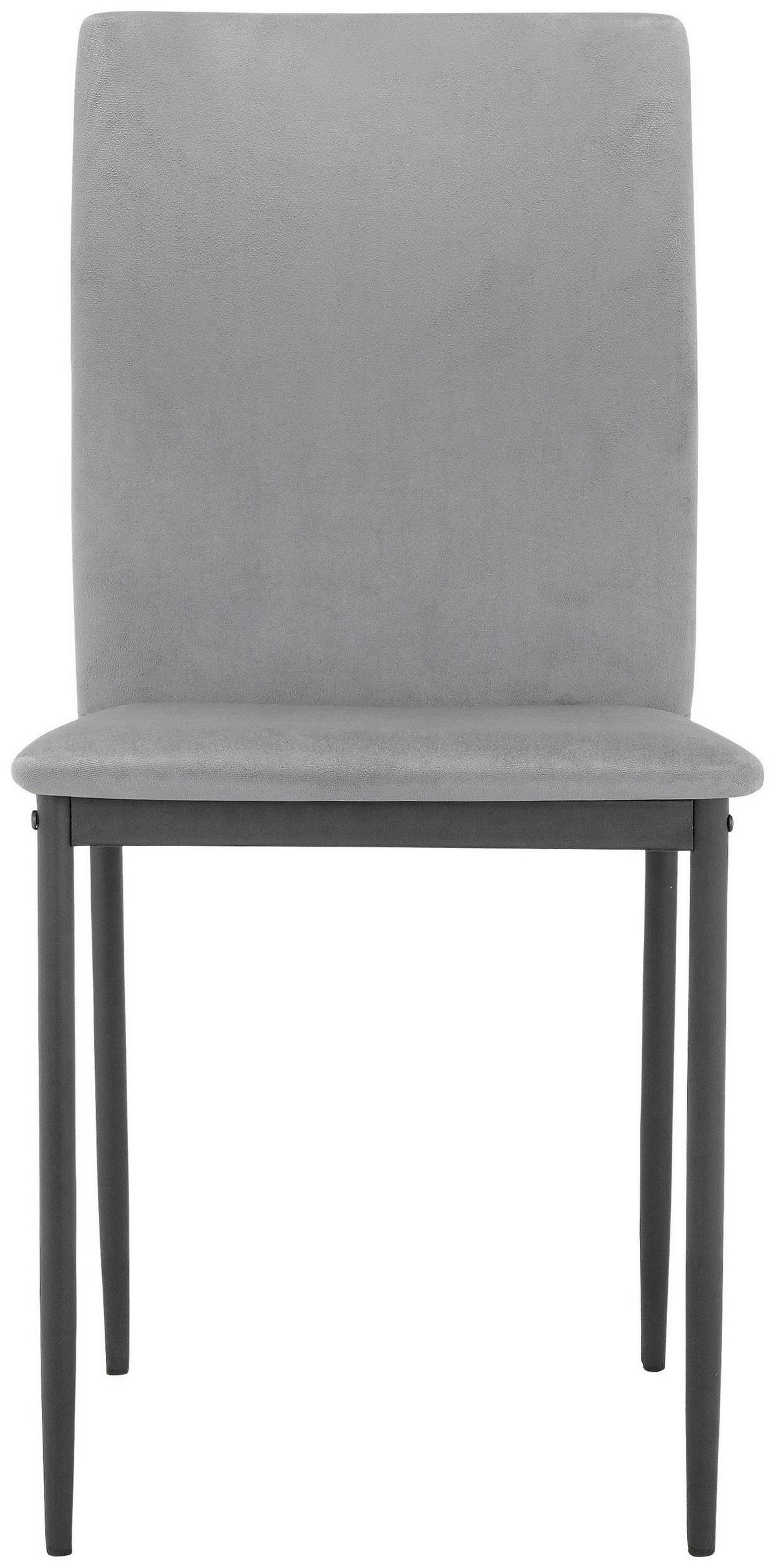 STUHL-SET 4 Stück  in Stahl Lederlook  - Anthrazit/Schwarz, Design, Textil/Metall (44/88/51cm) - MID.YOU