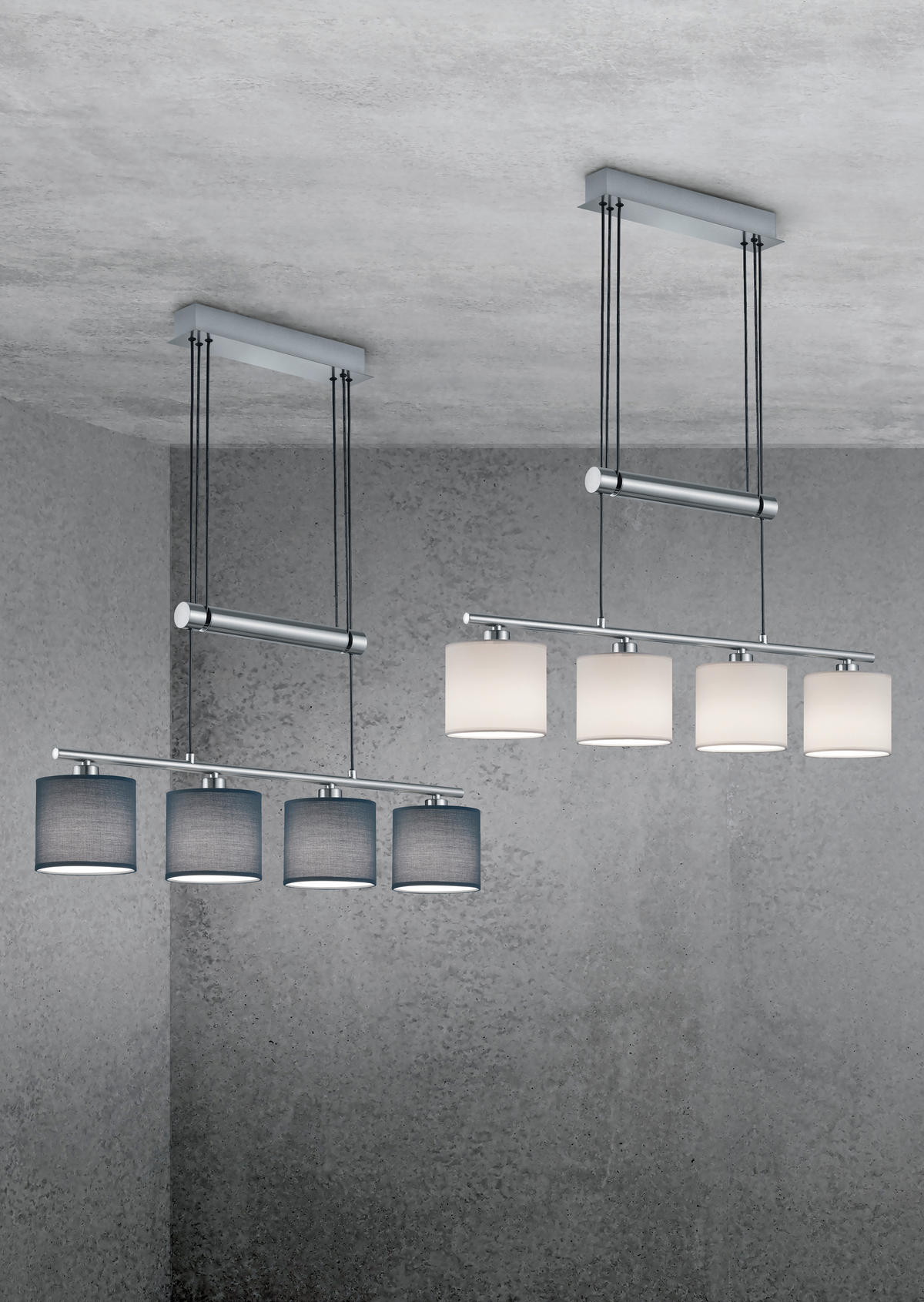 HÄNGELEUCHTE  77/150/13 cm   - Weiss, Design, Textil/Metall (77/150/13cm) - Trio Leuchten