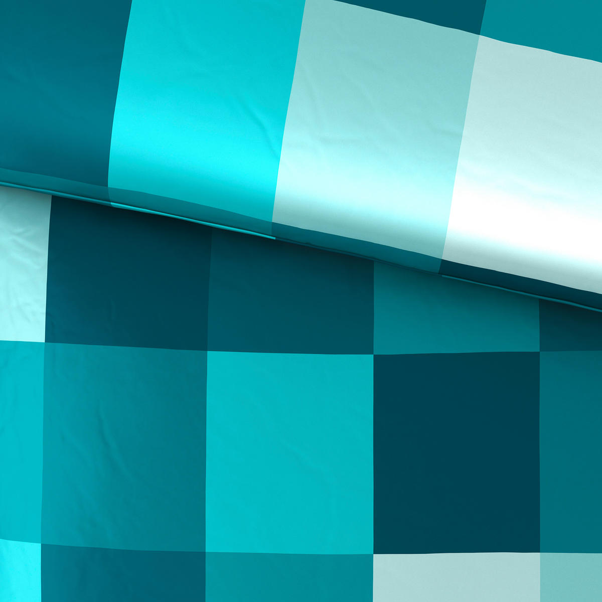 BETTWÄSCHE Beaufiat check Satin 200/200 cm  - Petrol, Textil (200/200cm) - Novel
