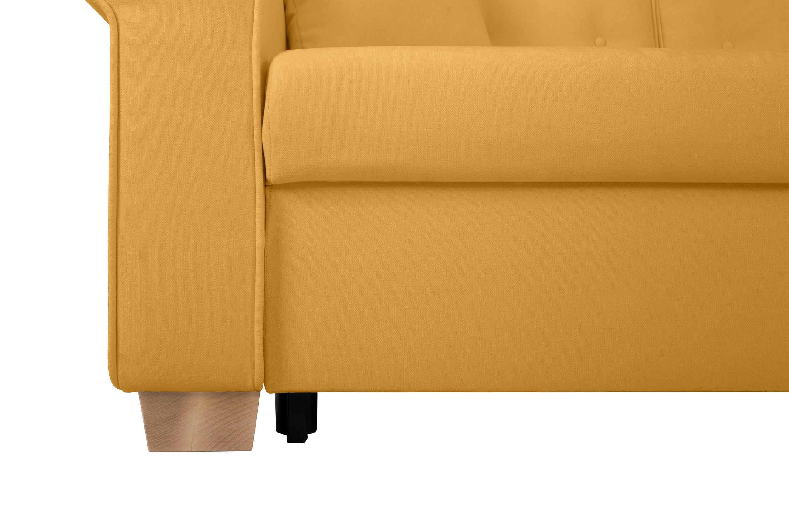 SCHLAFSOFA Chenille Gelb  - Gelb/Buchefarben, Design, Holz/Textil (240/94/98cm) - MID.YOU