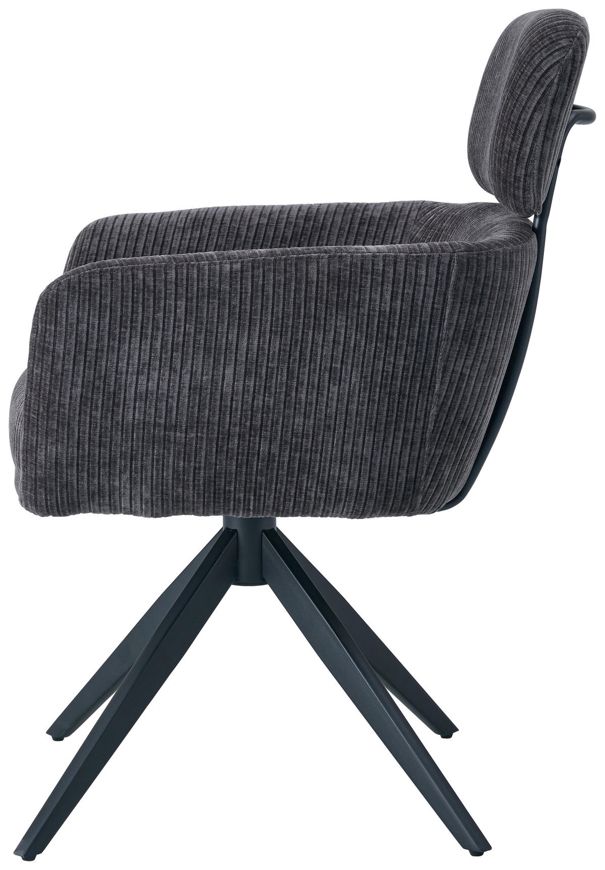 ARMLEHNSTUHL  in Eisen Cord  - Anthrazit/Naturfarben, KONVENTIONELL, Holz/Textil (60/87,5/68cm) - Livetastic