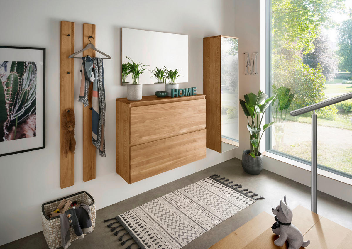 GARDEROBENSCHRANK  in 40/165/35 cm  - Eichefarben, Natur, Glas/Holz (40/165/35cm) - Linea Natura