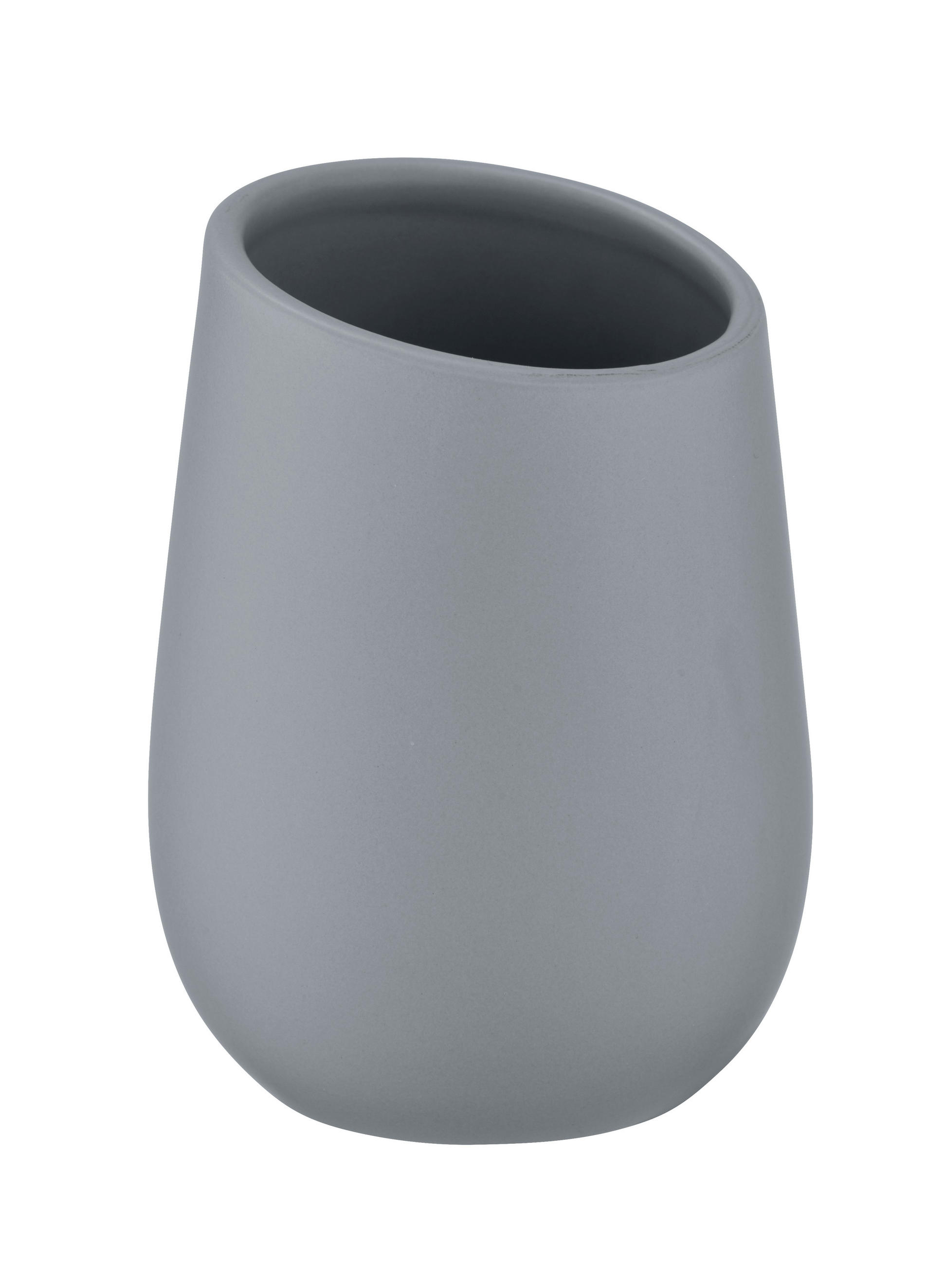 POHÁR NA ZUBNÉ KEFKY sivá - sivá, Basics, keramika (8/11/8cm) - Wenko