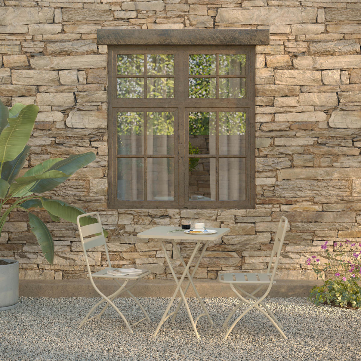 BALKONSET  - Beige, LIFESTYLE, Metall (60/87,5/60cm)