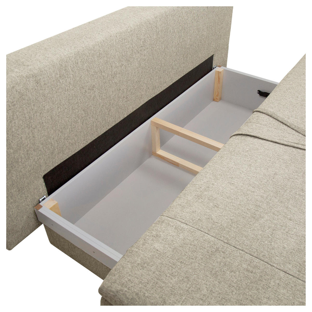 SCHLAFSOFA  mit Stoffauswahl, Liegefunktion Webstoff Beige  - Beige/Schwarz, Design, Kunststoff/Textil (200/90/100cm) - Venda