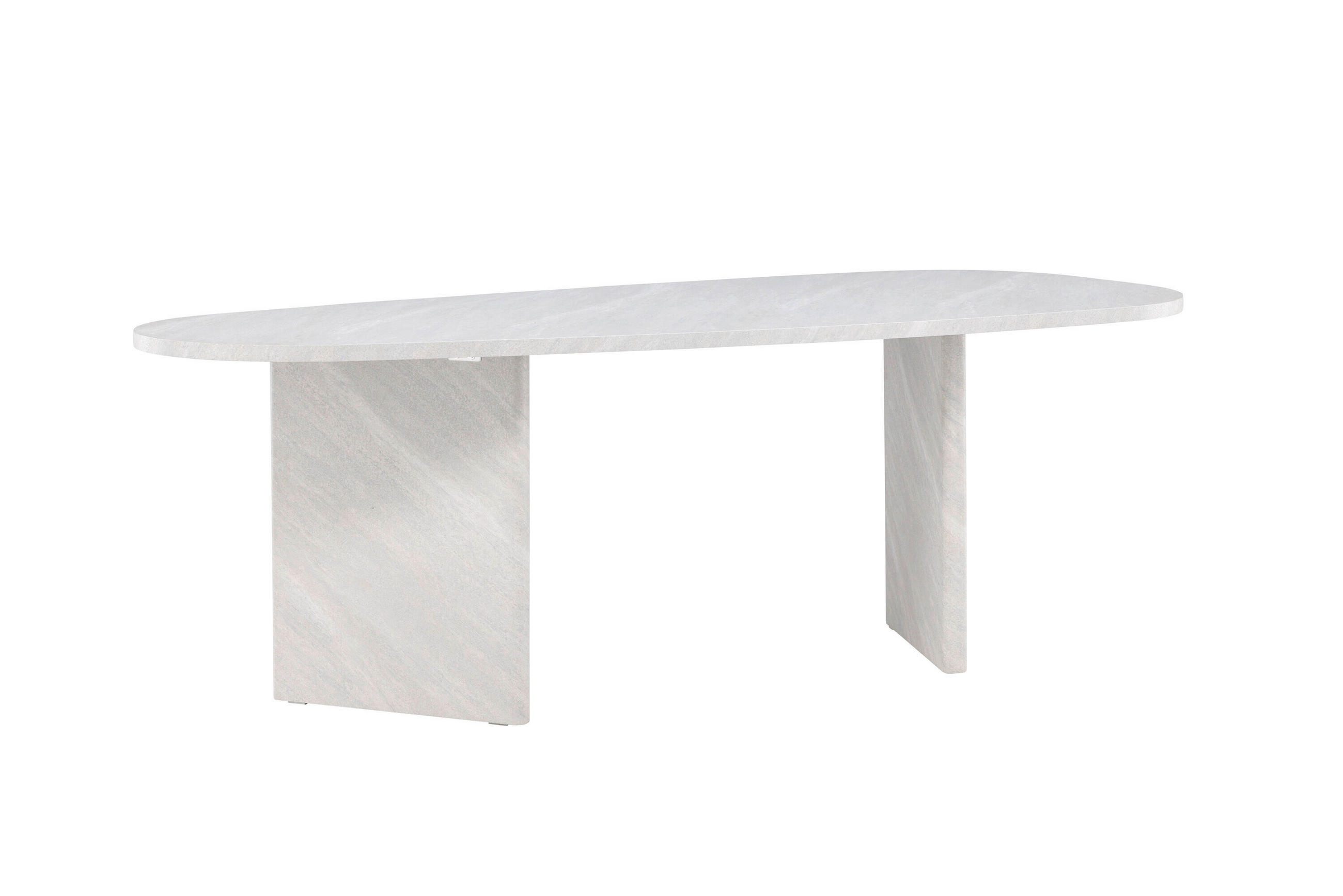 ESSTISCH 220/100/75 cm Echtholz  Holz oval Weiß  - Weiß, MODERN, Holz (220/100/75cm) - Livetastic