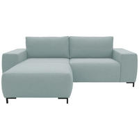 ECKSOFA in Webstoff Blau  242/160 cm  - Blau/Schwarz, Design, Textil/Metall (242/160cm) - LOOKS by W.Joop