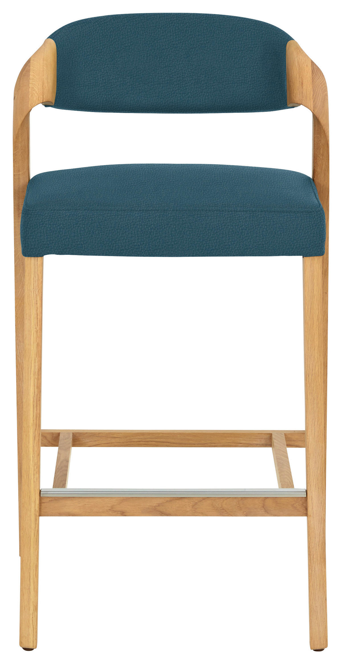 TRESENSTUHL in Blau, Wildeiche  - Blau/Wildeiche, Natur, Leder/Holz (51/93/49cm) - Voglauer