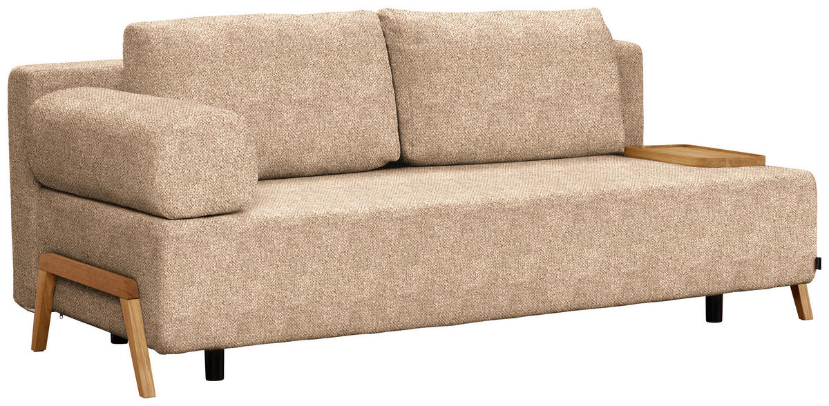 SCHLAFSOFA in Holz, Textil Hellbraun  - Hellbraun/Naturfarben, Design, Holz/Textil (211/88/102cm) - Niels Andersson