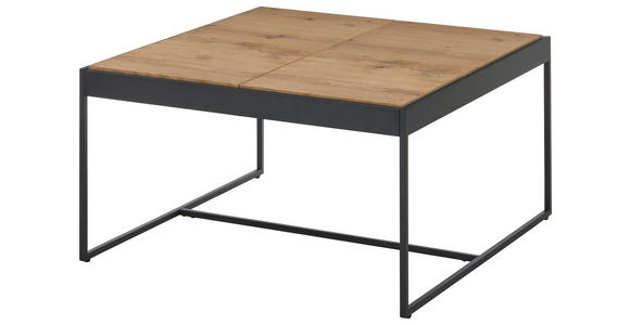 COUCHTISCH in Holz, Metall, Holzwerkstoff 83/83/45 cm  - Eichefarben/Schwarz, Design, Holz/Holzwerkstoff (83/83/45cm) - Novel