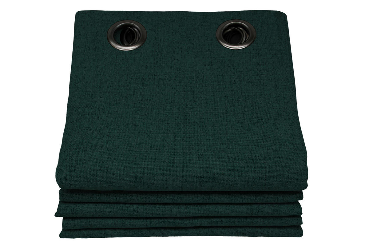 VERDUNKELUNGSVORHANG - Dunkelgrün, Basics, Textil (135/260cm)