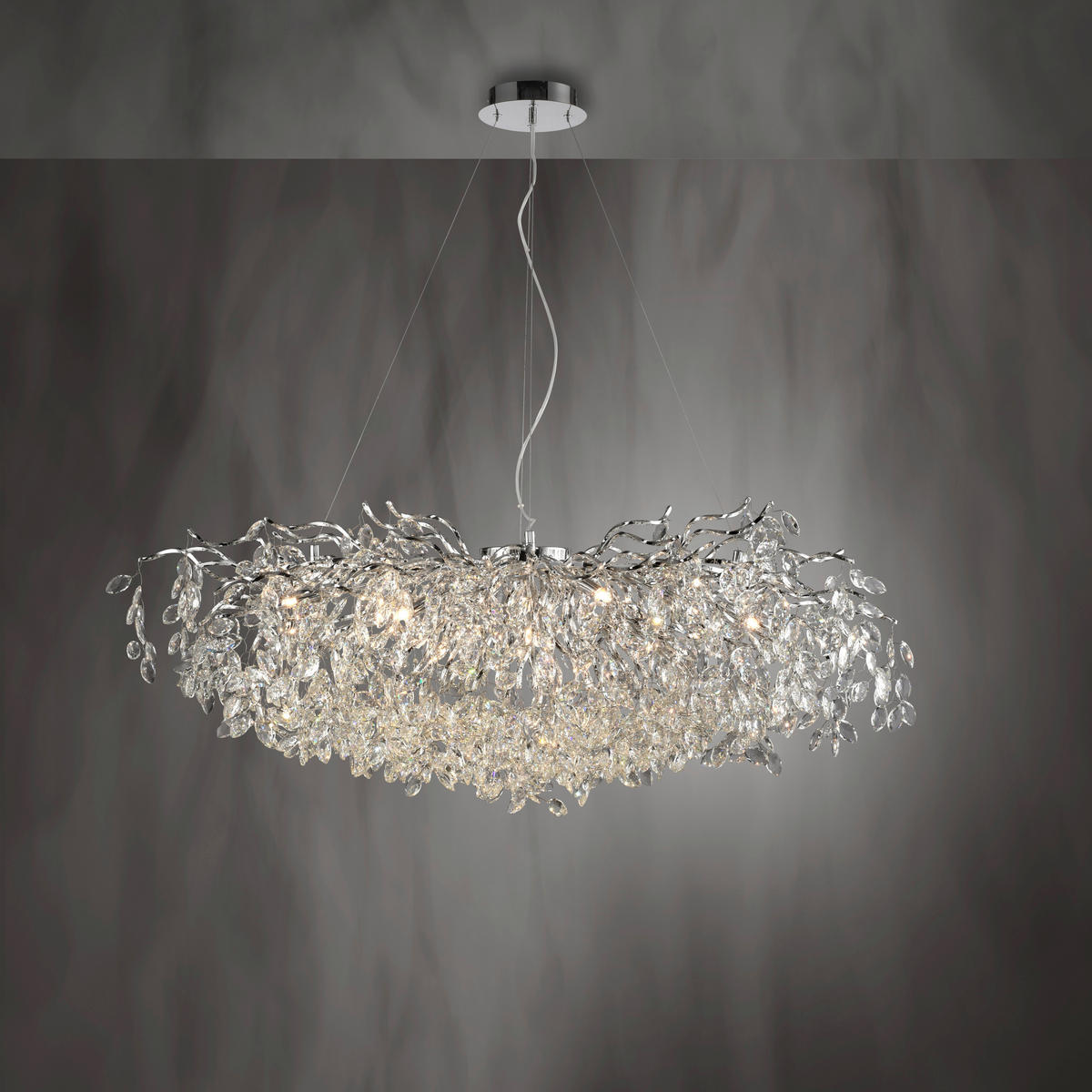 ZÁVESNÉ SVIETIDLO, 120/50/250 cm  - chrómová, Design, kov/plast (120/50/250cm)