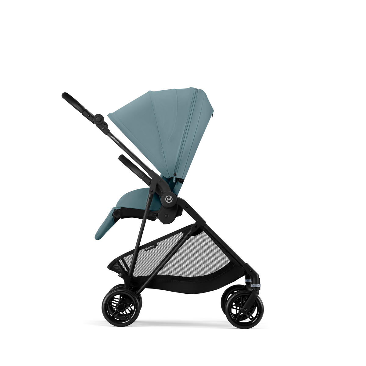 KINDERWAGEN  Melio Carbon  Stormy Blue  - Pastellblau/Schwarz, Basics, Textil/Metall (82-91/49/96,5-107cm) - cybex GOLD