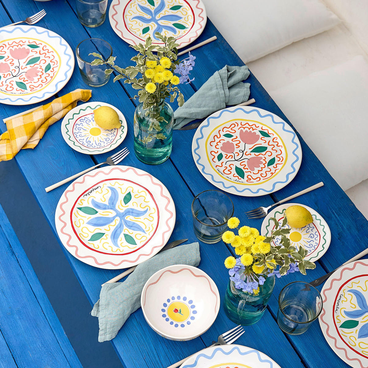 SPEISETELLERSET Multicolor 27 cm SUMMER BLISS  - Multicolor, Basics, Keramik (27cm) - Costa Nova