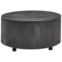 COUCHTISCH Mangoholz vollmassiv 70/70/35 cm rund Schwarz  - Schwarz, Design, Holz (70/70/35cm) - Livetastic