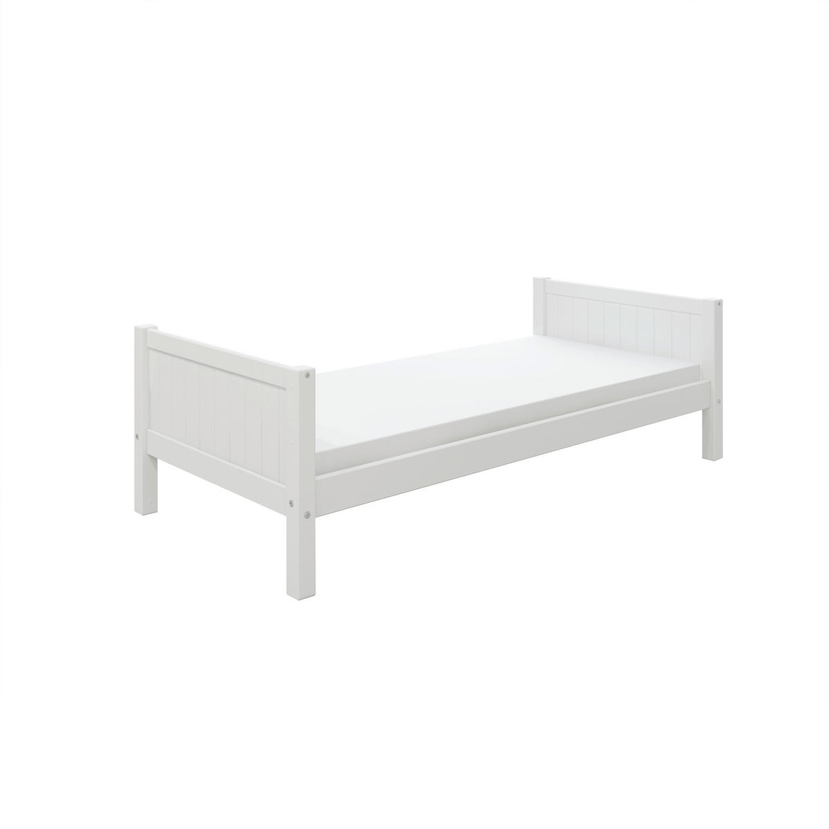BETT 90/200 cm,  in Weiß, Rollrost  - Weiß, MODERN, Holz (90/200cm) - Chameo