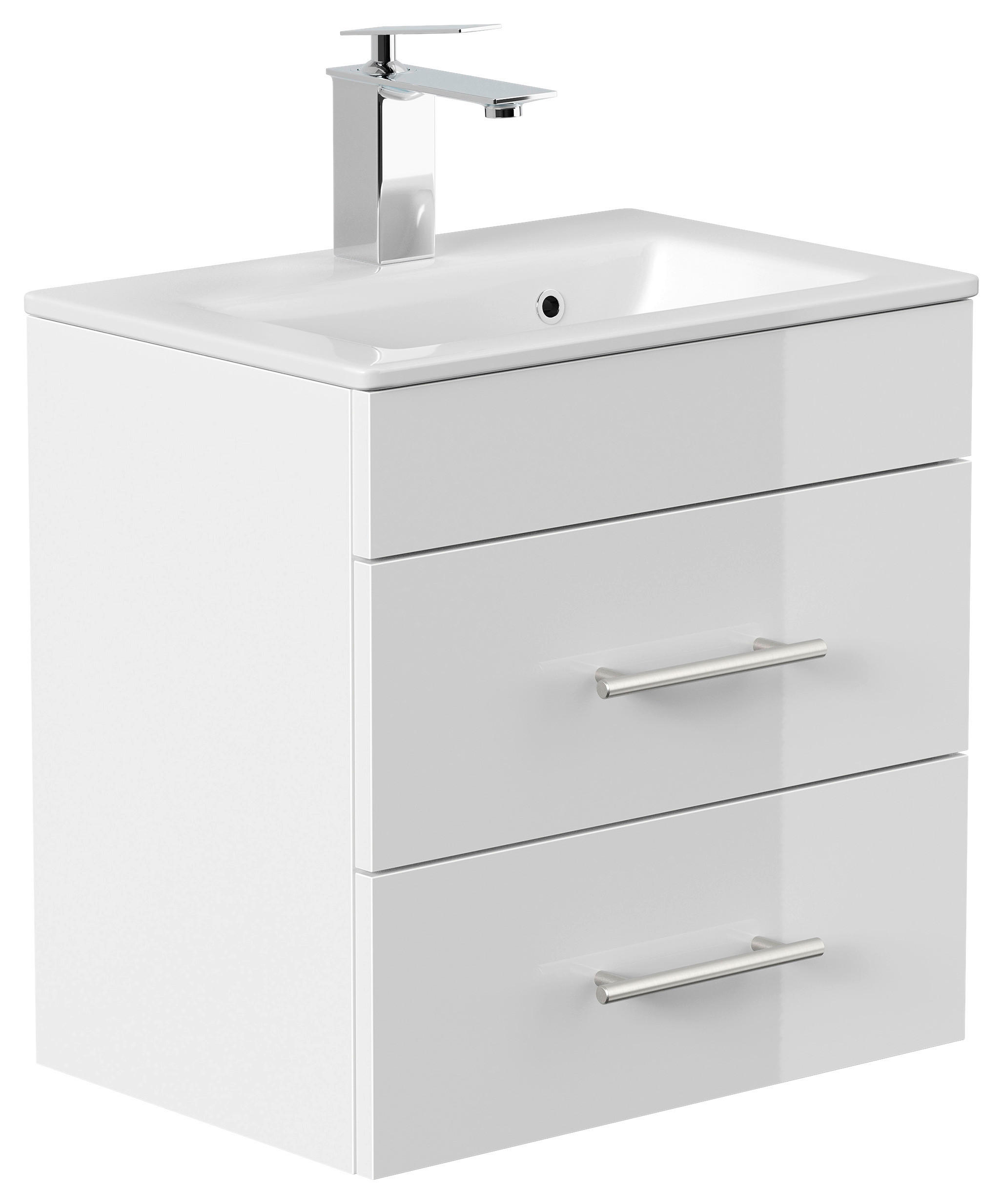 BADEZIMMER  in 50 cm  - Weiß Hochglanz/Silberfarben, MODERN, Keramik/Holzwerkstoff (50cm) - MID.YOU