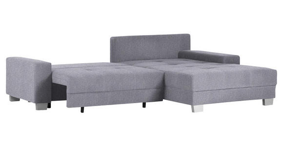 ECKSOFA in Flachgewebe Grau  - Silberfarben/Grau, KONVENTIONELL, Holz/Textil (273/192cm) - Carryhome