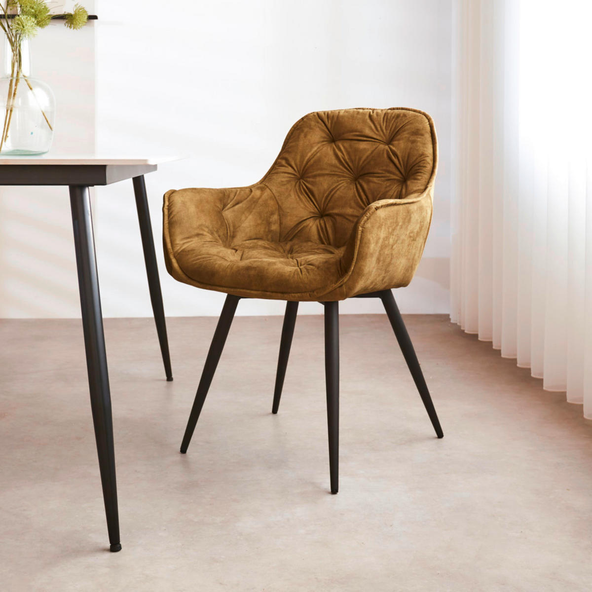 SADA ŽIDLÍ S PODRUČKAMI 2 kusy - černá/zelená, Moderní, kov/textil (54/86/53cm) - MID.YOU