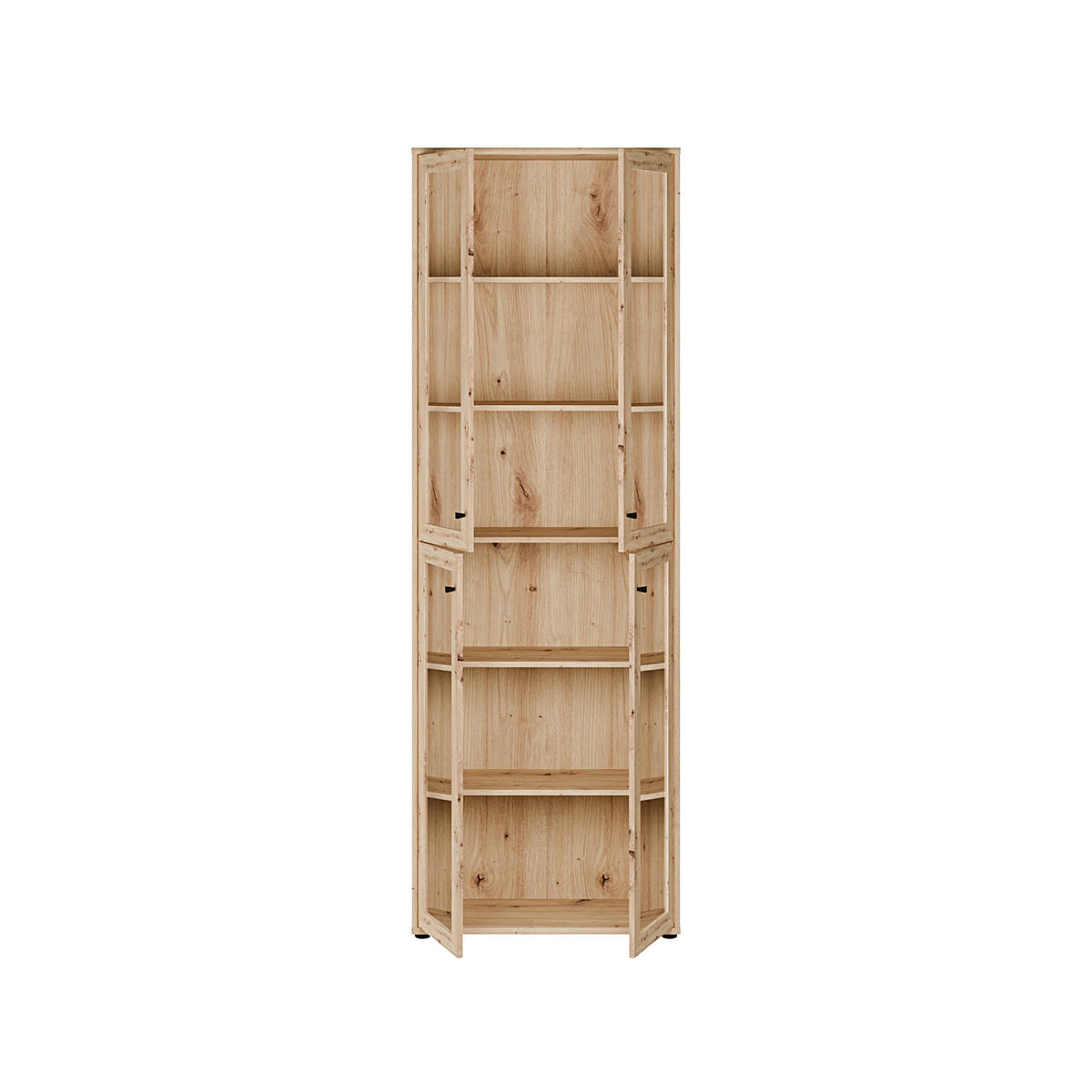 VITRINE  in Eiche Artisan  - Schwarz/Eiche Artisan, Design, Glas/Holzwerkstoff (73,7/216,7/34,8cm)
