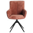 ARMLEHNSTUHL  in Eisen Webstoff  - Cognac/Schwarz, Design, Textil/Metall (64/88/60cm) - Novel