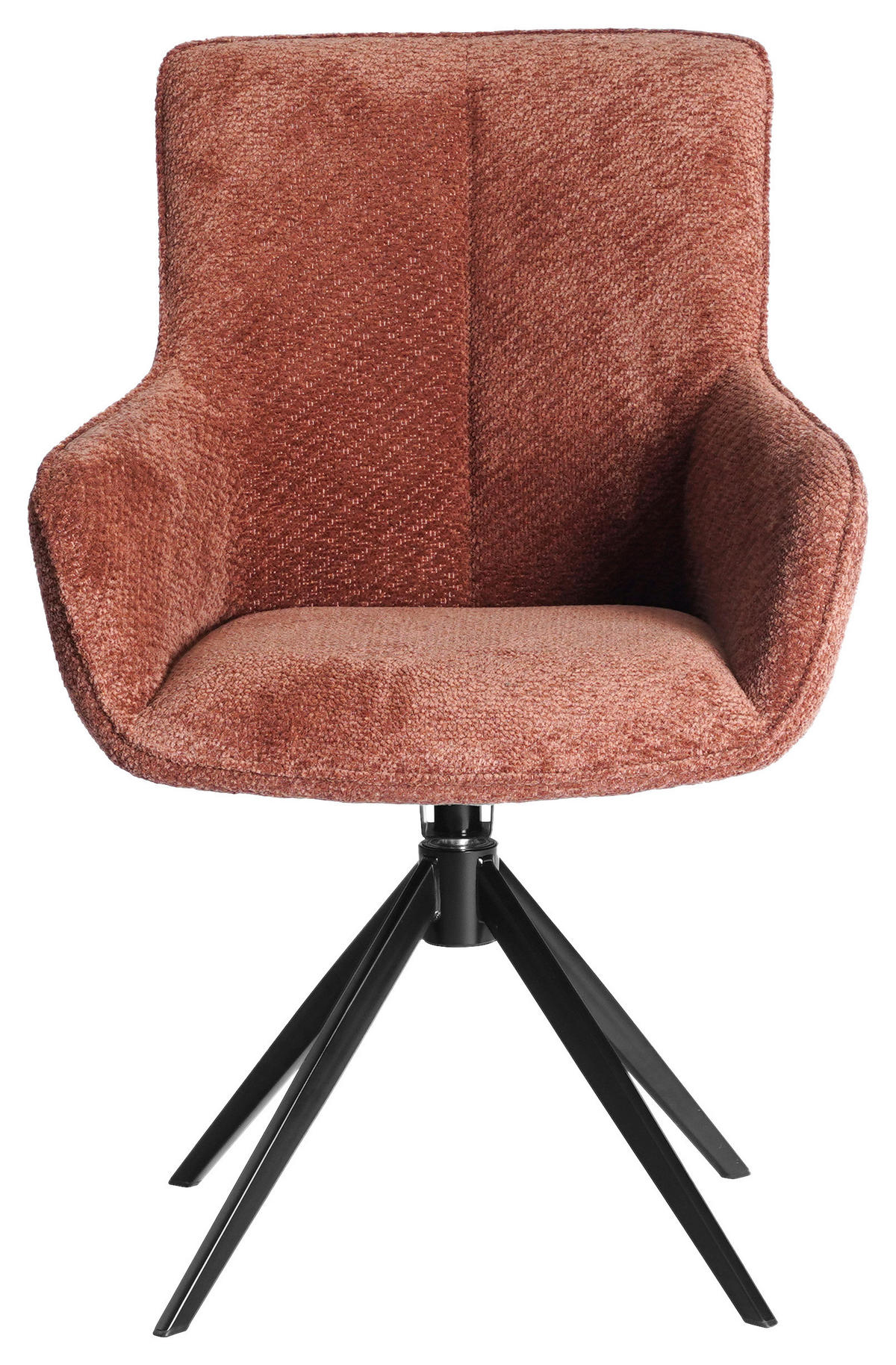 ARMLEHNSTUHL  in Eisen Webstoff  - Cognac/Schwarz, Design, Textil/Metall (64/88/60cm) - Novel