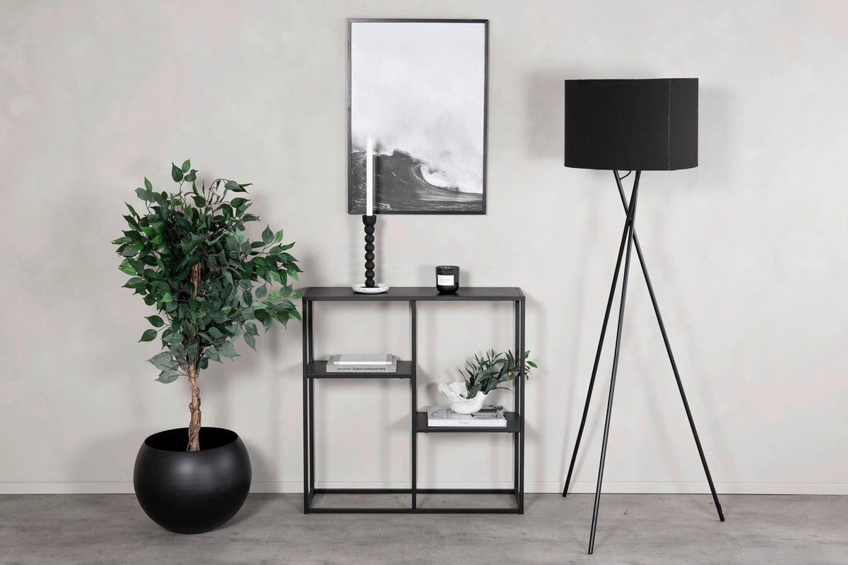 BOKHYLLA i 80/81/26 cm svart  - svart, Design, metall (80/81/26cm) - Livetastic