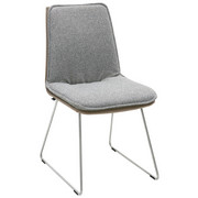 STUHL in Metall, Textil Edelstahlfarben, Fango, Grau - Edelstahlfarben/Fango, Design, Textil/Metall (48/87/62cm) - Venjakob