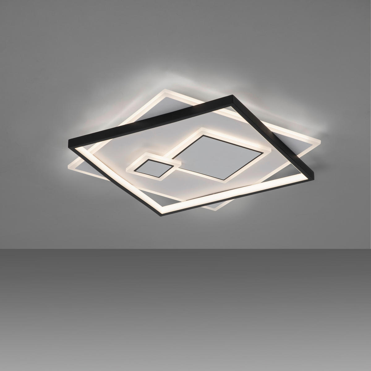 STROPNÍ LED SVÍTIDLO, 57/57/6 cm - Design, kov/plast (57/57/6cm)