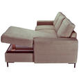 ECKSOFA Taupe Cord  - Taupe/Schwarz, KONVENTIONELL, Textil/Metall (240/150cm) - Carryhome