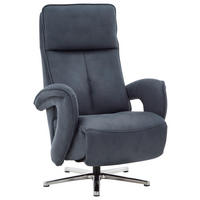 RELAXSESSEL in Textil Blau  - Chromfarben/Blau, Design, Textil/Metall (77/110/87cm) - Valdera