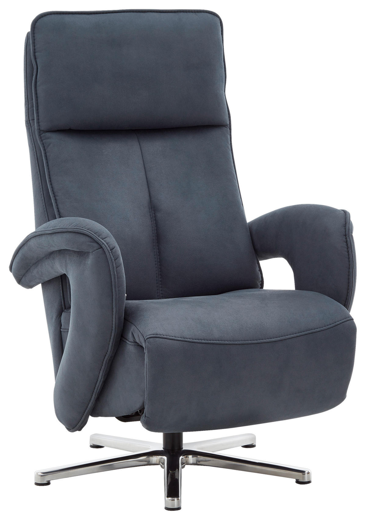 RELAXSESSEL in Textil Blau  - Chromfarben/Blau, Design, Textil/Metall (77/110/87cm) - Valdera