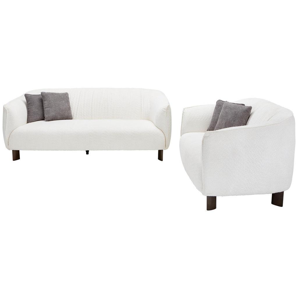 Thumbnail - Mid.you Sitzgarnitur, Creme, Textil, 2-teilig, Kautschukholz, massiv, Füllung: Polyester, Wohnzimmer, Sofas & Couches, S...