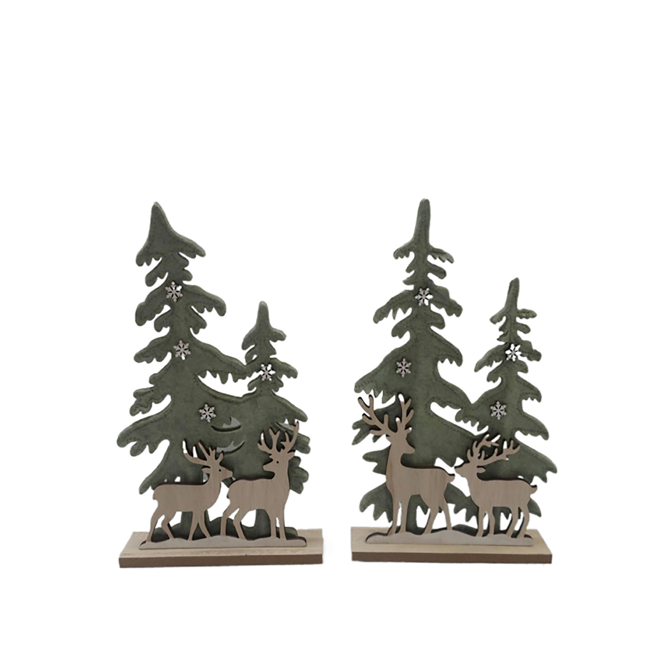 DEKOBAUM - Naturfarben/Weiß, LIFESTYLE, Holzwerkstoff/Textil (29cm) - X-Mas