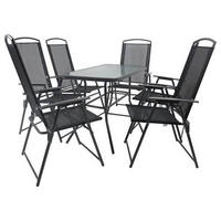 GARTENTISCHGRUPPE   - Anthrazit, Basics, Glas/Textil - Gardenson