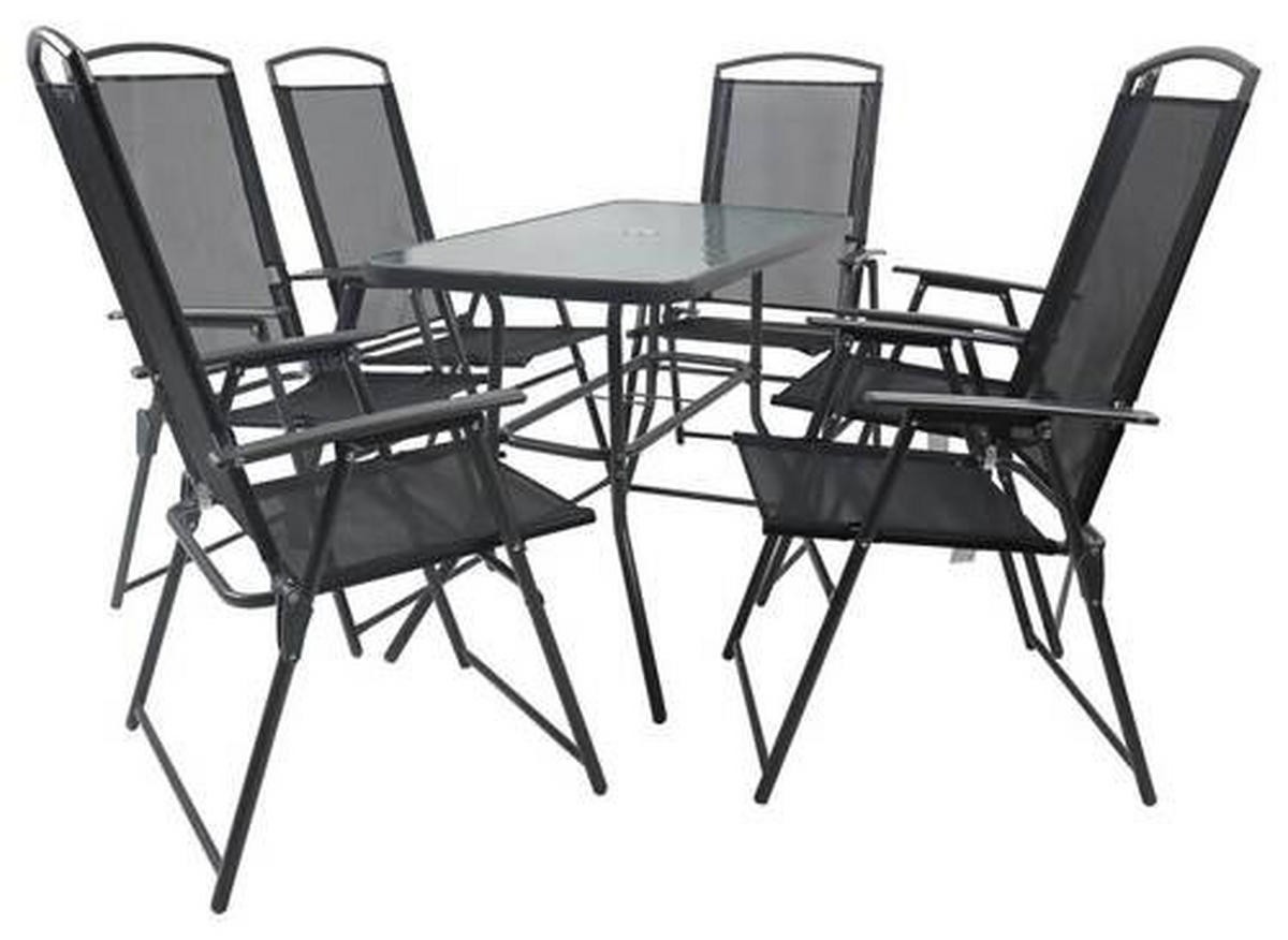 GARTENTISCHGRUPPE   - Anthrazit, Basics, Glas/Textil - Gardenson
