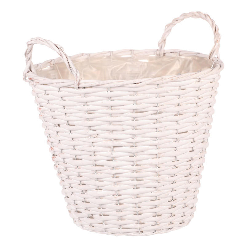 KOŠ bílá - bílá, Basics, přírodní materiály (30/30/25cm)