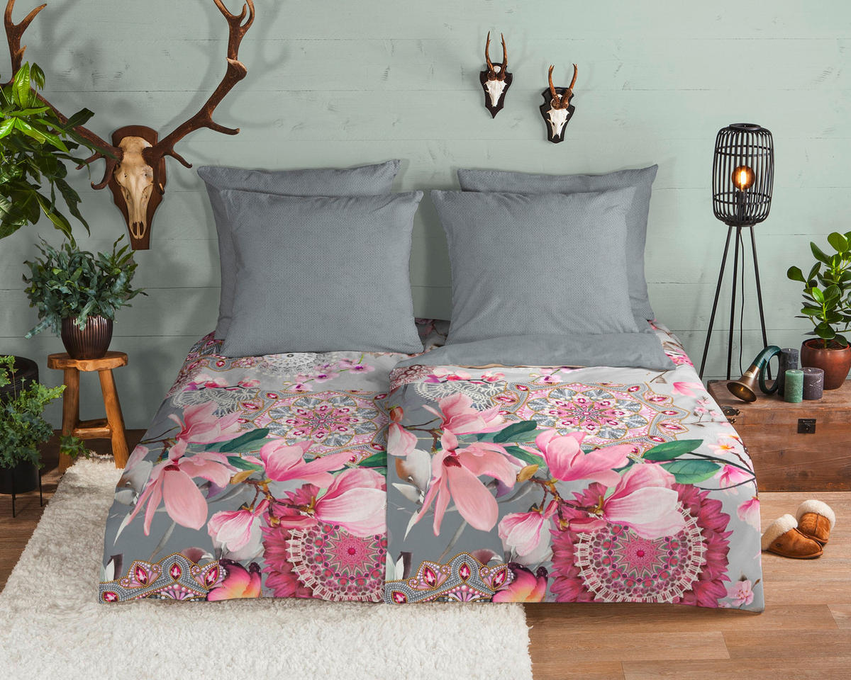 BETTWÄSCHE HIP Flanell, Biber 140/200 cm  - Multicolor/Hellgrau, Design, Textil (140/200cm)