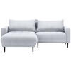 ECKSOFA in Flachgewebe Hellgrau  - Hellgrau/Schwarz, Design, Holz/Textil (215/160cm) - Stylife