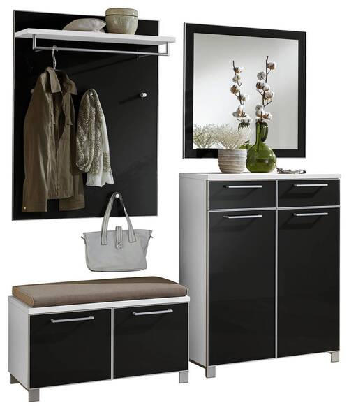GARDEROBE 5-teilig  in 180/195/40 cm  - Anthrazit/Weiß, Design, Glas/Holzwerkstoff (180/195/40cm)