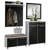 GARDEROBE 5-teilig  in 180/195/40 cm  - Weiss/Anthrazit, Design, Glas/Holzwerkstoff (180/195/40cm)