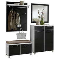 GARDEROBE 5-teilig  in 180/195/40 cm  - Weiss/Anthrazit, Design, Glas/Holzwerkstoff (180/195/40cm)