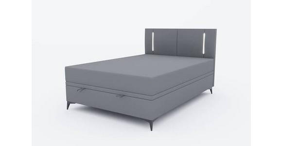 BOXBETT 140/200 cm  in Dunkelgrau  - Dunkelgrau/Schwarz, KONVENTIONELL, Textil/Metall (140/200cm) - Carryhome