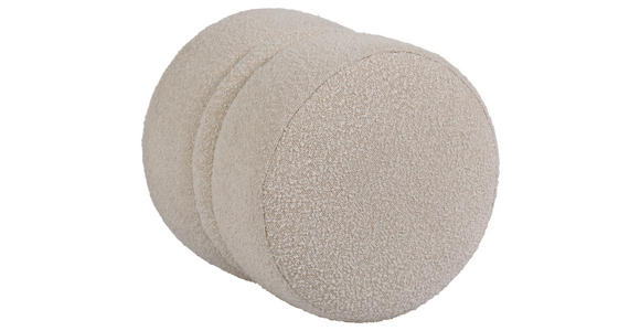 HOCKER Bouclé Creme - Creme, Trend, Textil (43/47/43cm) - Xora