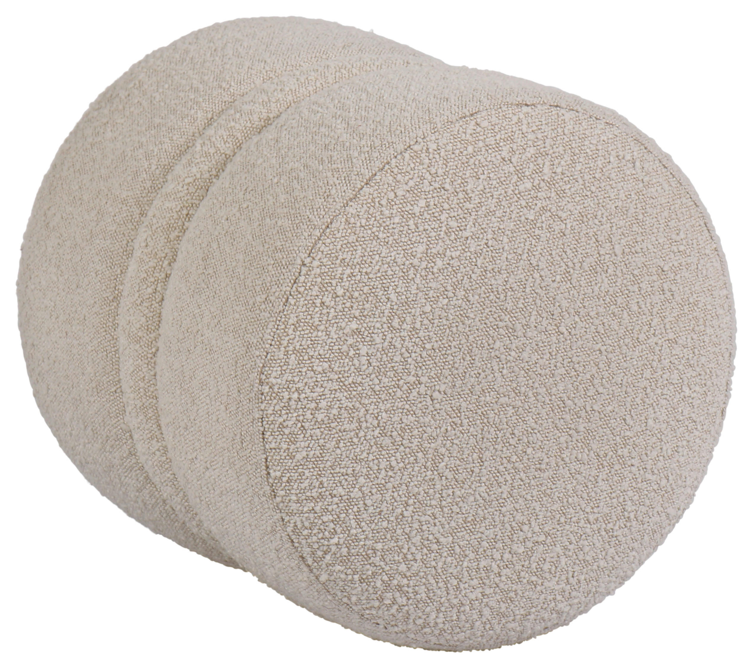 HOCKER Bouclé Creme  - Creme, Trend, Textil (43/47/43cm) - Xora