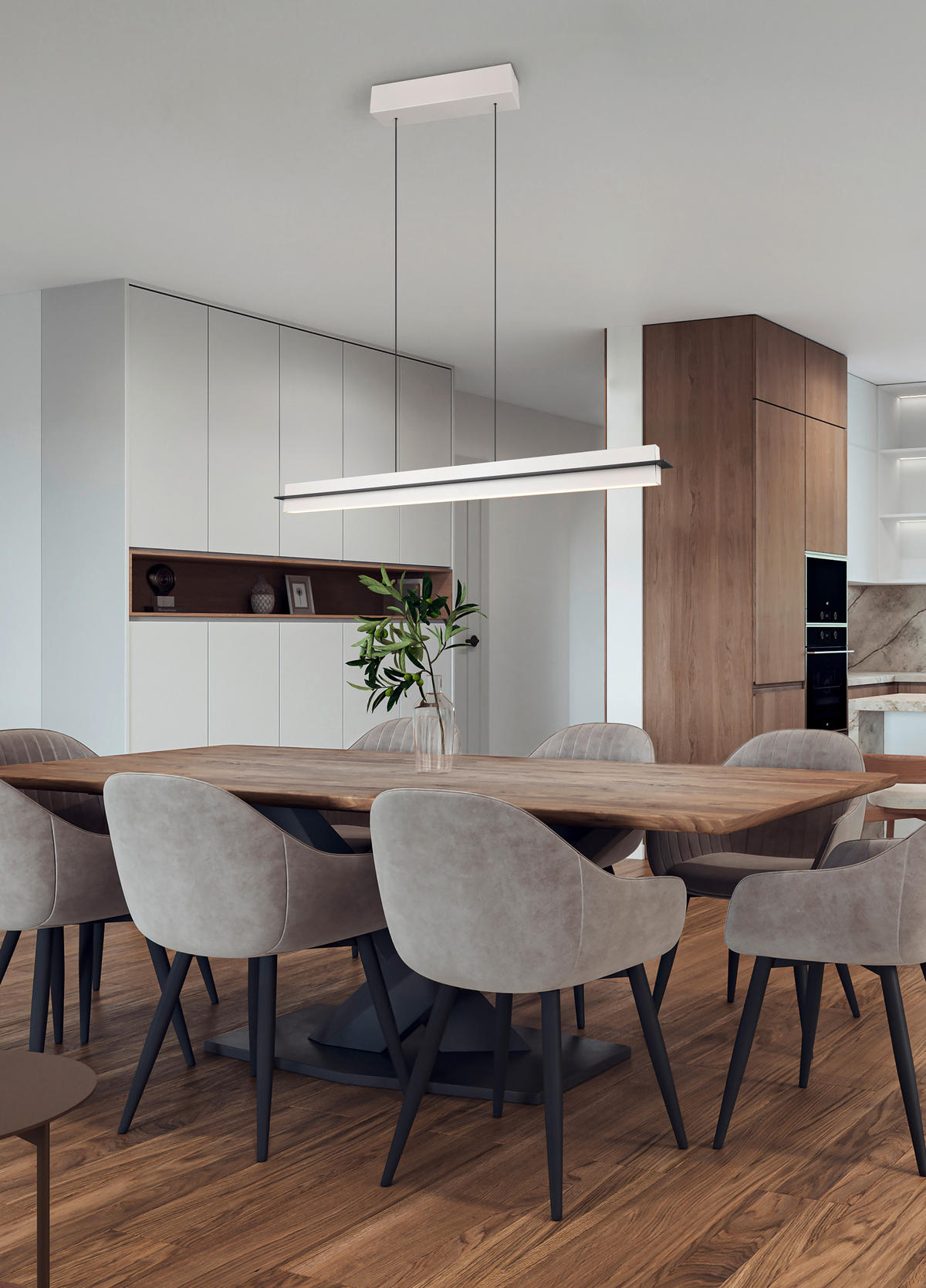 LED-PENDELLEUCHTE Emerson 98/9/150 cm   - Grau, Design, Metall (98/9/150cm) - Trio Leuchten